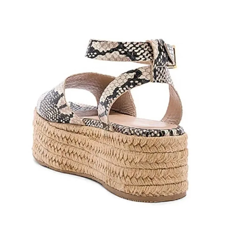 NWT KAANAS Women's Trinidad Espadrille Platofrm Wedge Ankle Strap Sandal Size 7
